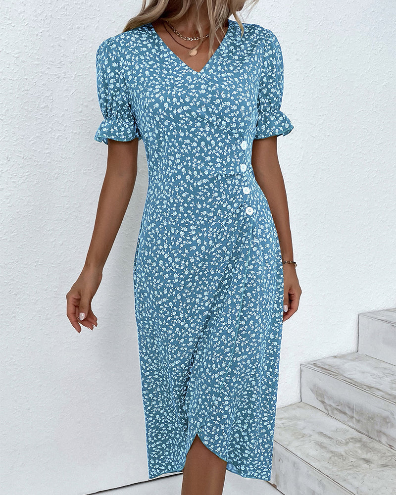 Sophie | Elegante en Comfortabele Midi Jurk met Bloemenprint