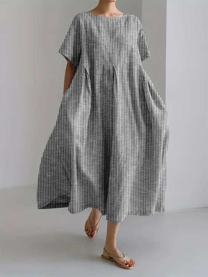 BIANCA | Lange Casual Jurk met Comfortabele Snit en Retro Stijl voor Elke Dag