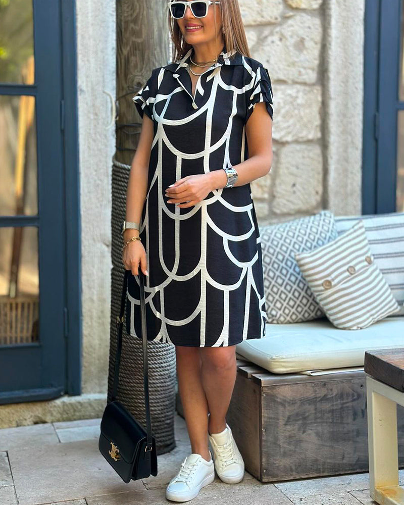 Vittoria | Elegante Midi Jurk met Korte Mouwen
