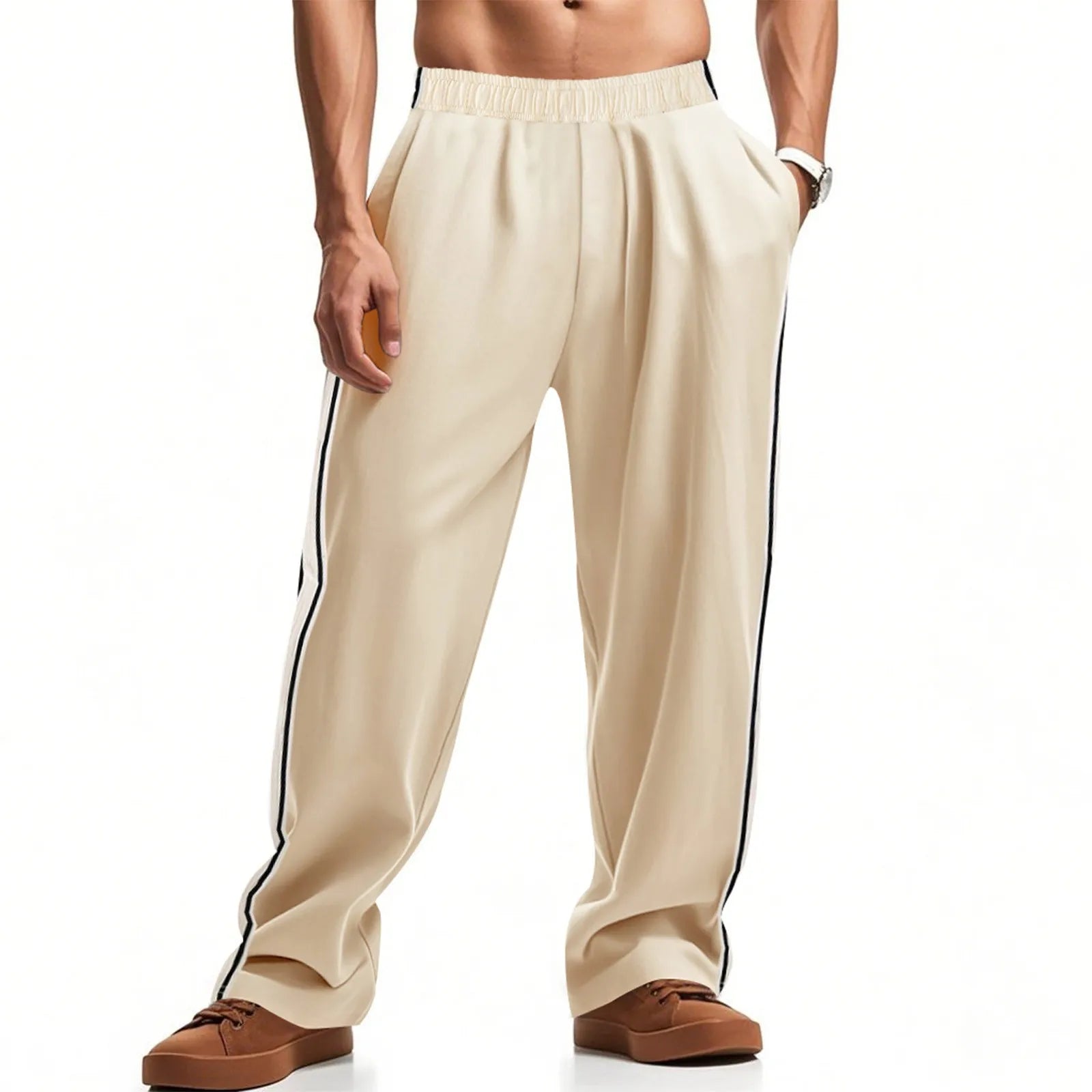 Comfortabel Sweatpants met Rits en Elastische Taille voor Heren