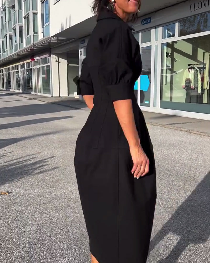 CATERINA | Midi Jurk met Elegante Lijn en Maximale Comfort van Ochtend tot Avond
