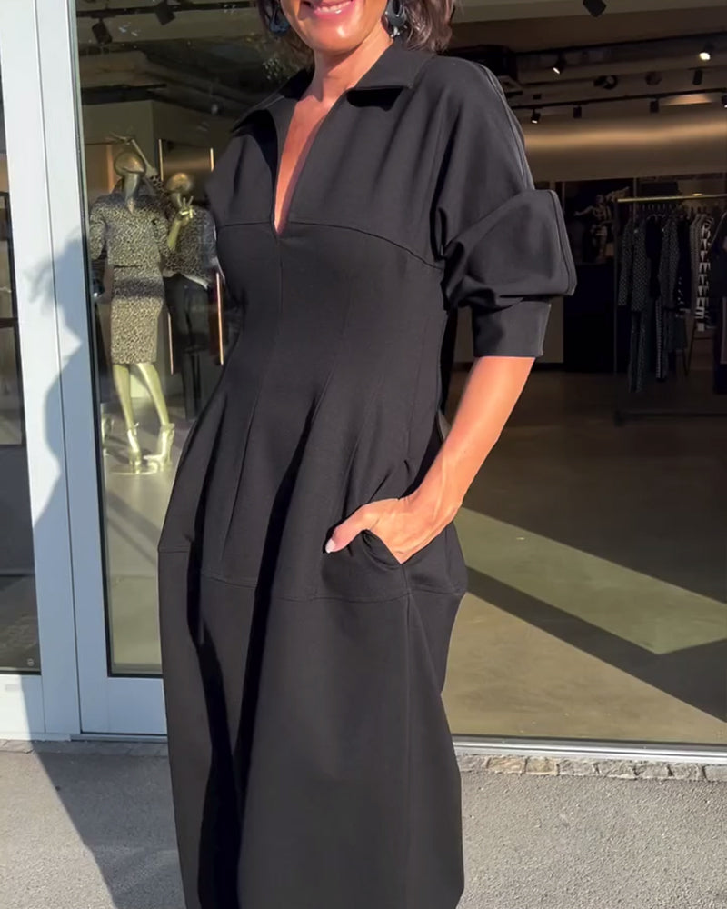 CATERINA | Midi Jurk met Elegante Lijn en Maximale Comfort van Ochtend tot Avond