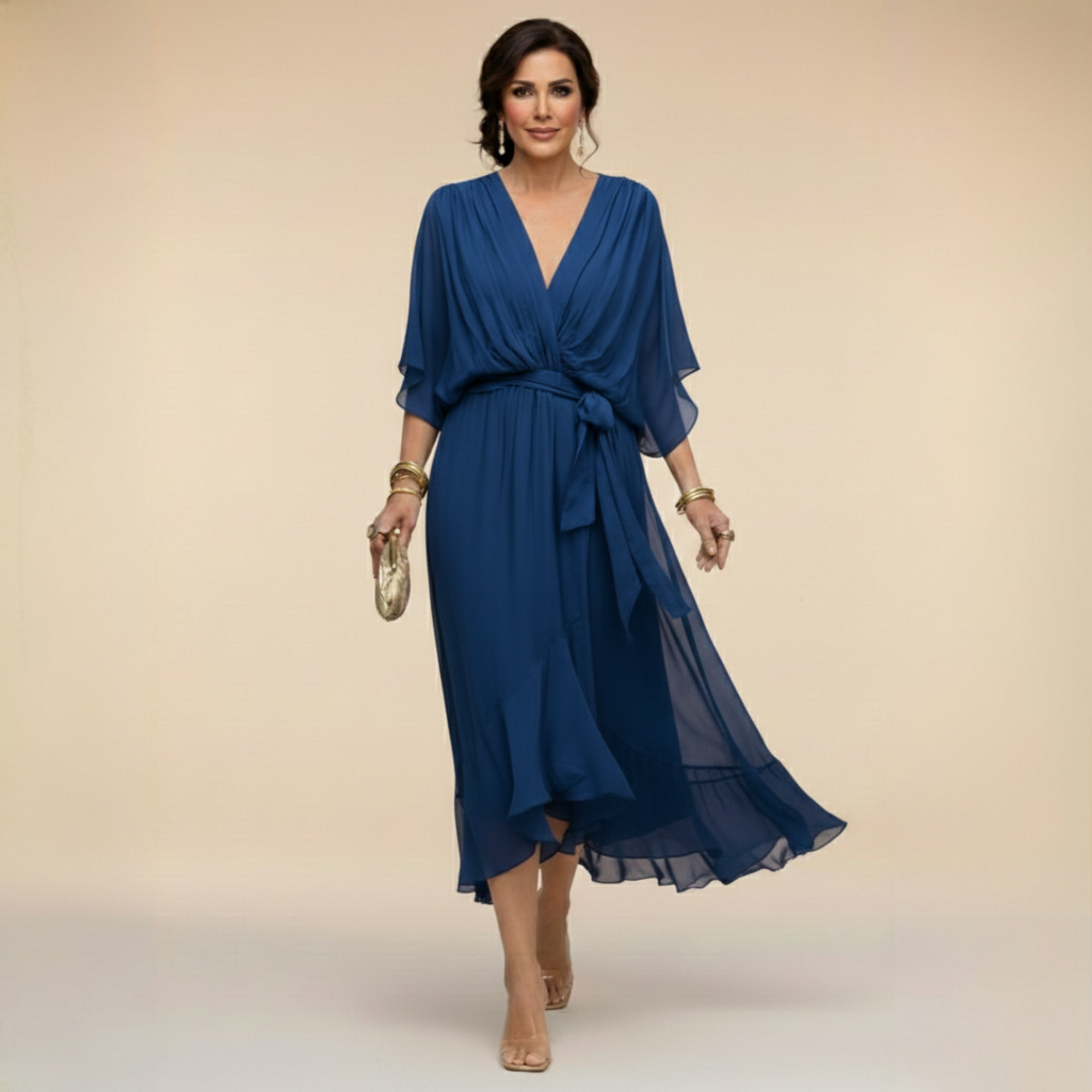 LOTTIE | Elegante V-hals Jurk voor Tijdloze Klasse