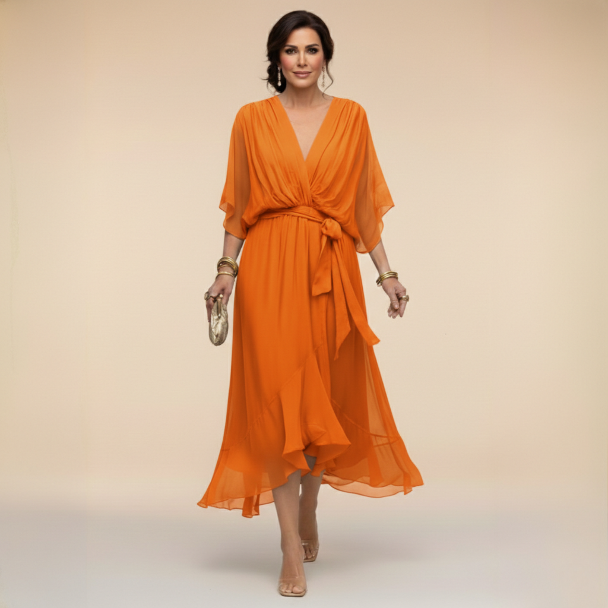 LOTTIE | Elegante V-hals Jurk voor Tijdloze Klasse