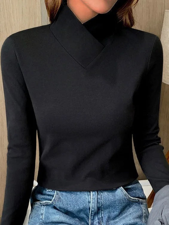 Veerle™ Elegante Top met Asymmetrische Kraag