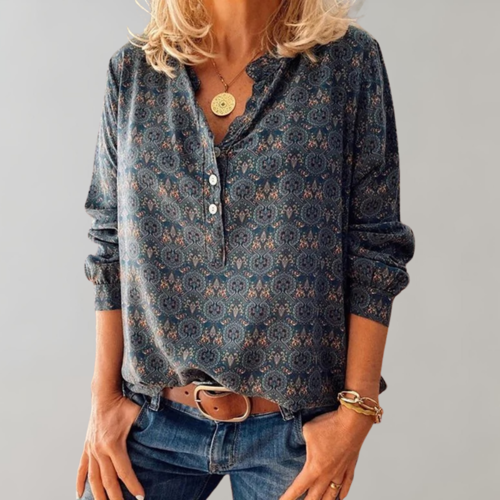 Amelia™ Dames Blouse met Boho Print