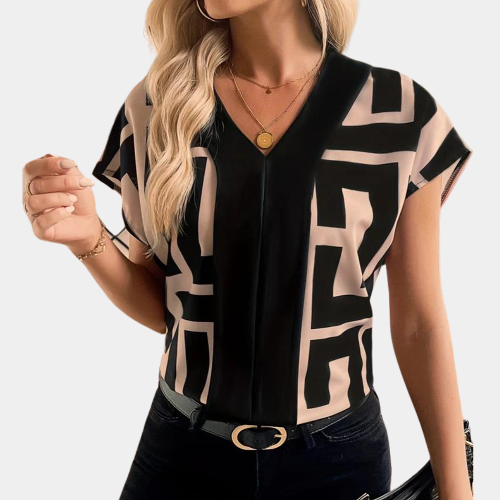 Emilia™ Dames Top met Grafische Print