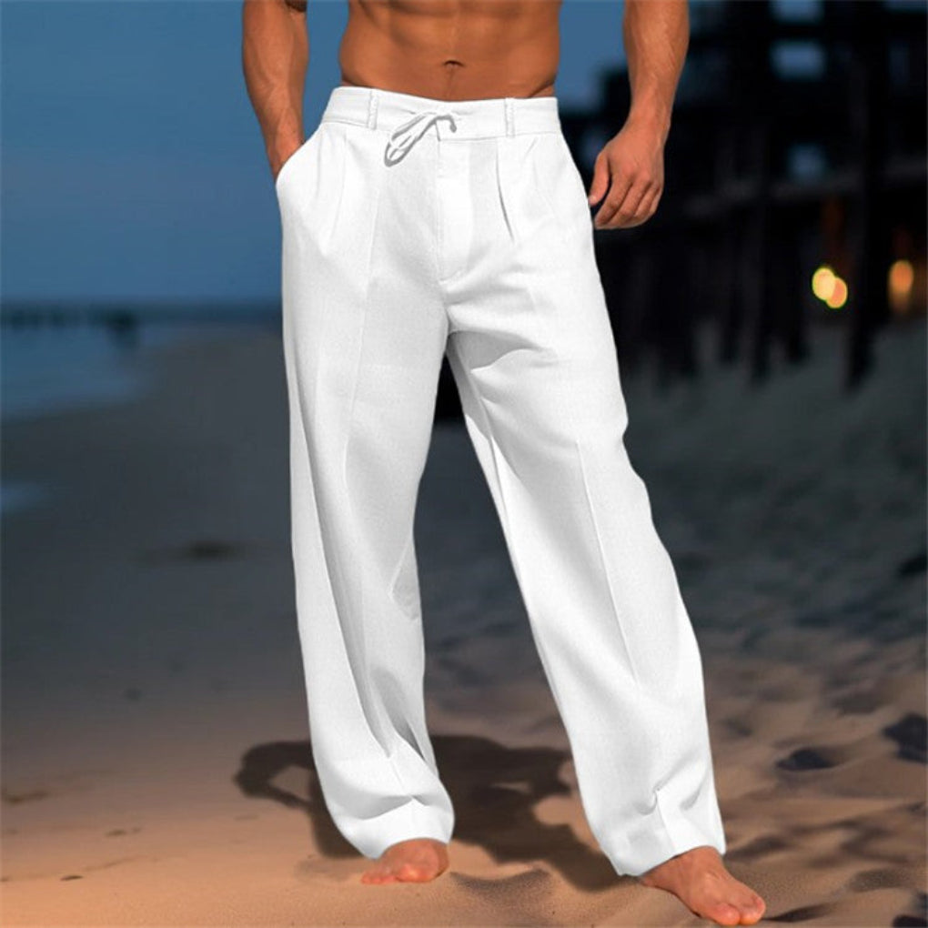 Linnen Relaxed Fit Trekkoord Broek