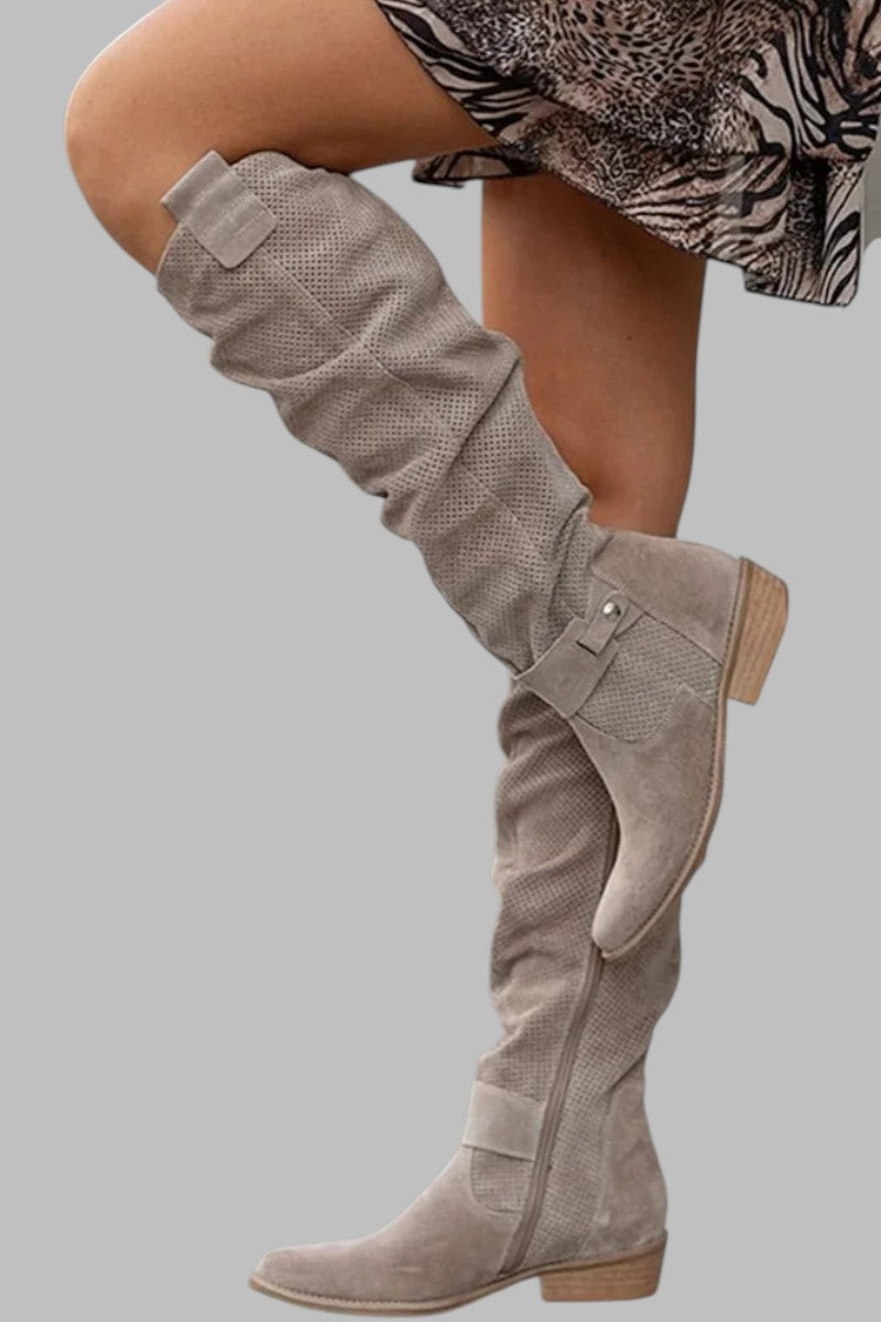 VIOLETTA | Elegante Knielaarzen met Dagelijks Comfort en Boho Chic Stijl