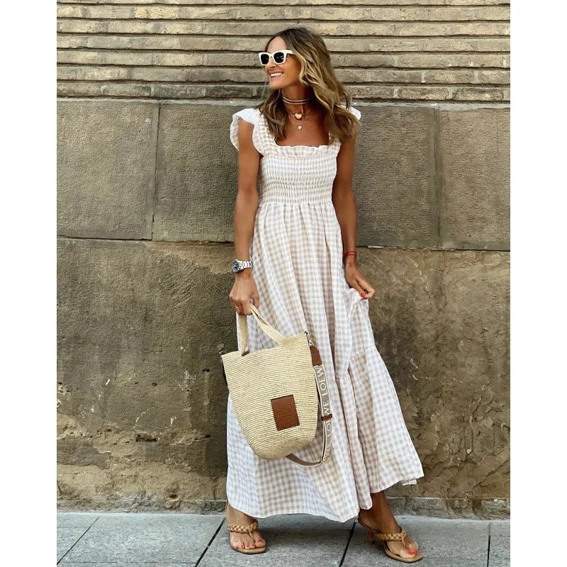FRANCESCA | Ruitjesjurk met Retro Snit voor Directe Elegantie en Dagelijks Comfort