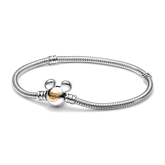 Sterling Silver Mickey Shell Charm Bracelet