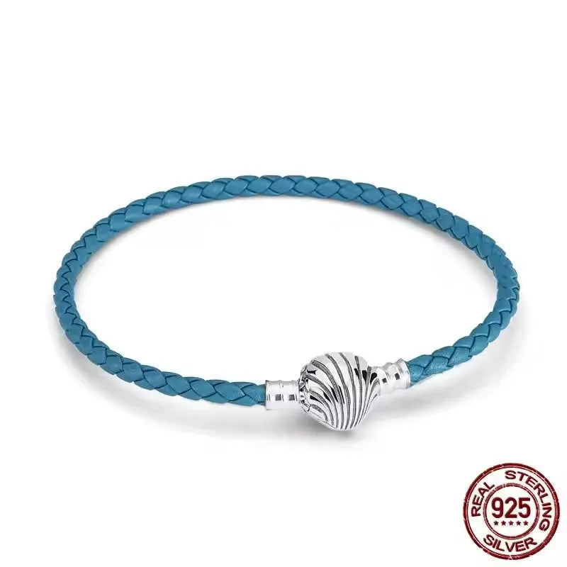 Sterling Silver Mickey Shell Charm Bracelet