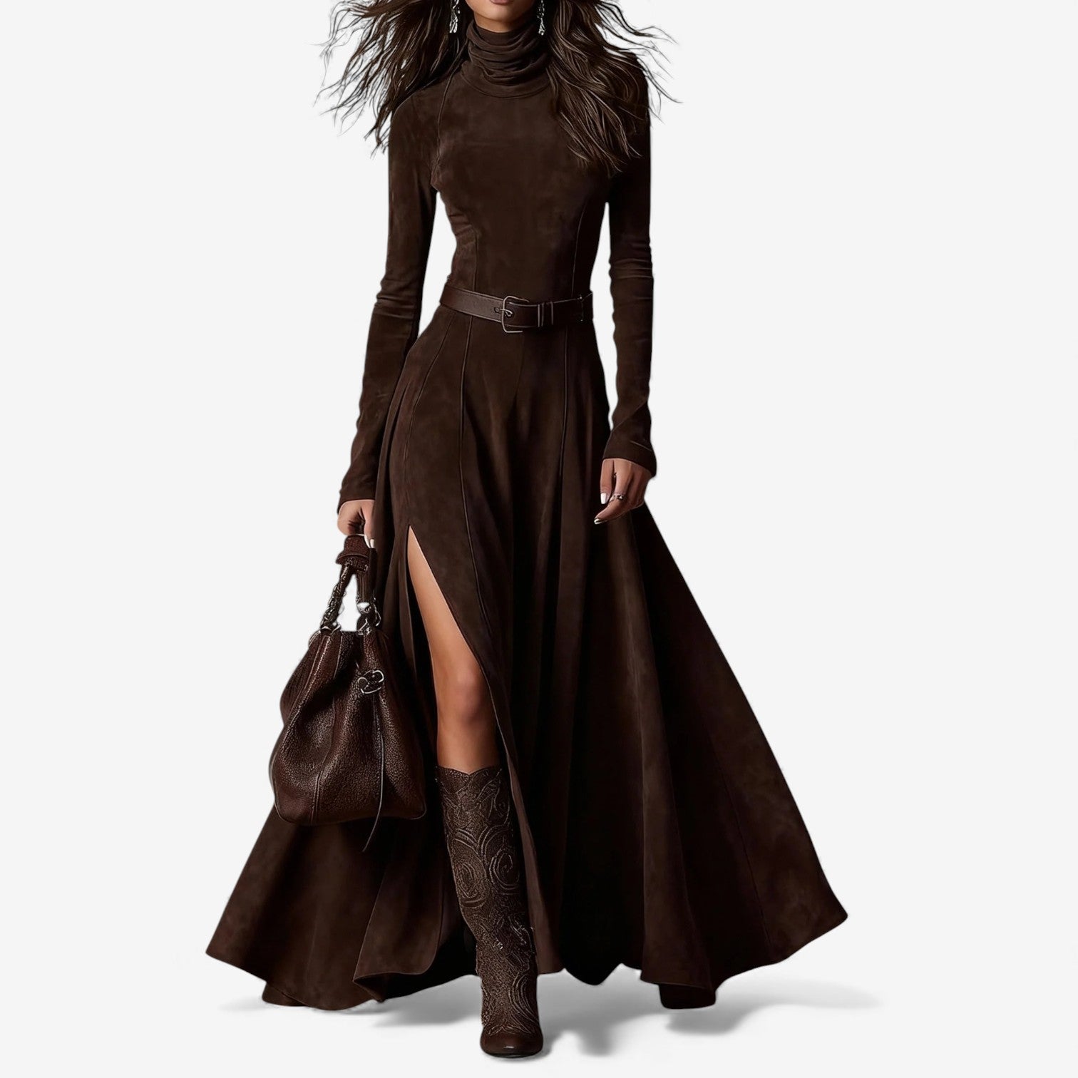 SANNE™ | Lange Jurk met Elegante Taille en Vloeiende Beweging voor Dag en Avond