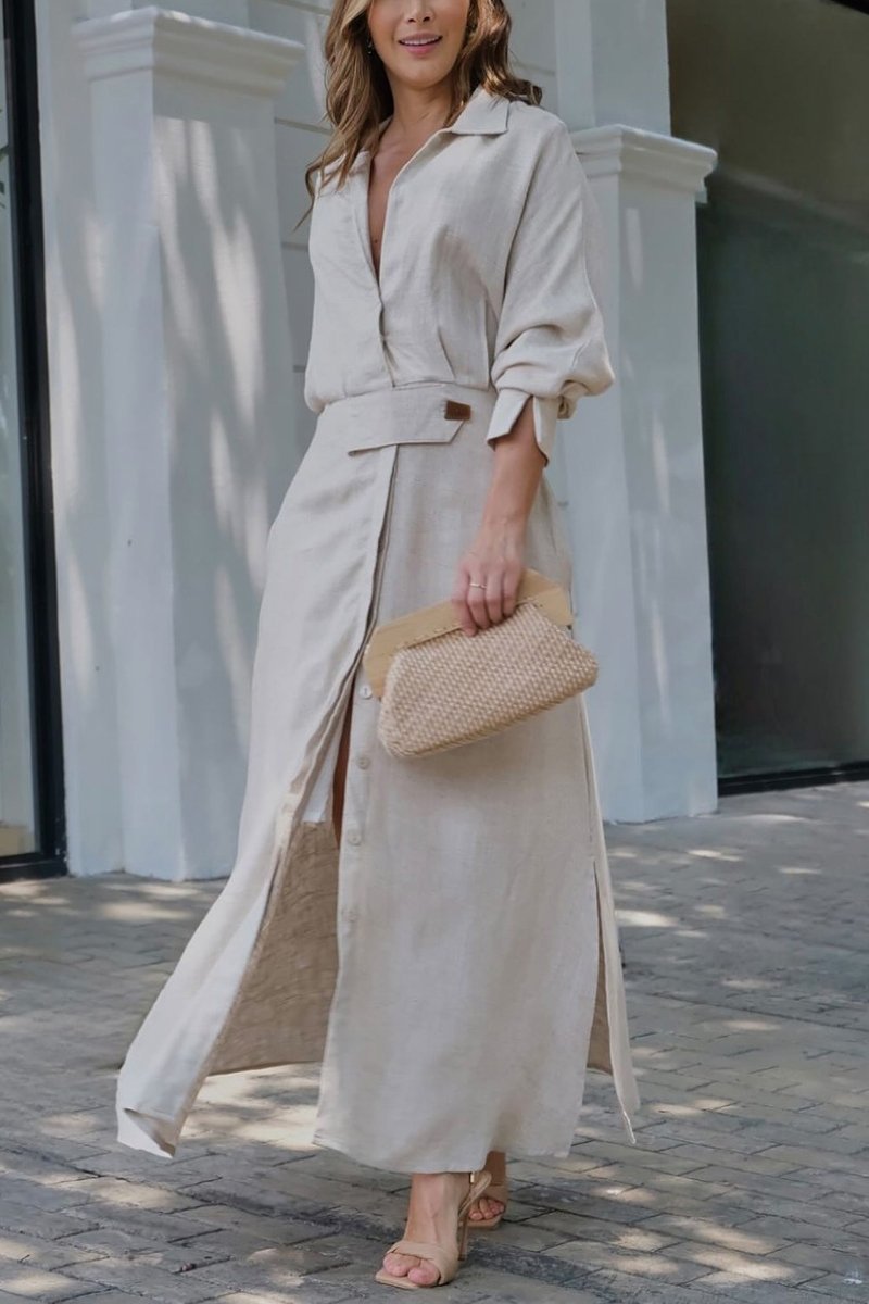 ELISABETTA | Maxidress Elegante met V-hals en Vloeiende Snit voor de Chic Zomer