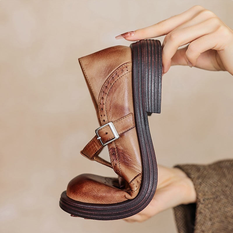VELDA | ELEGANTE MARY JANES VAN LEER