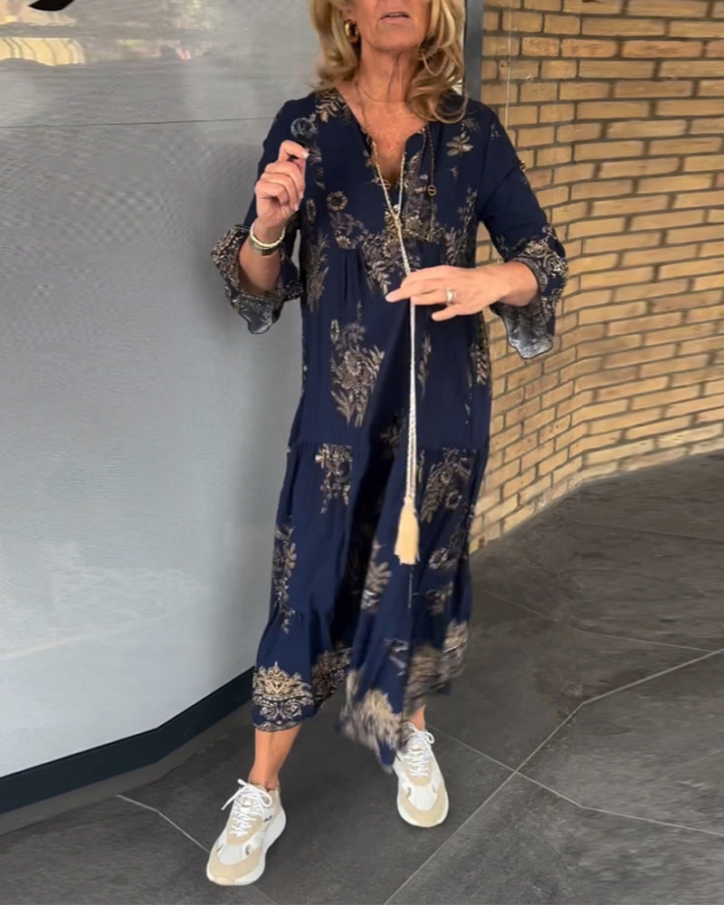 SERENA | Vintage Jurk voor Dagelijkse Elegantie en Moeiteloze Stijl