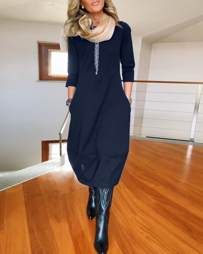 VALENTINA | Elegante Maxi Jurk die het Silhouet Verfijnt en Dagelijks Comfort Biedt