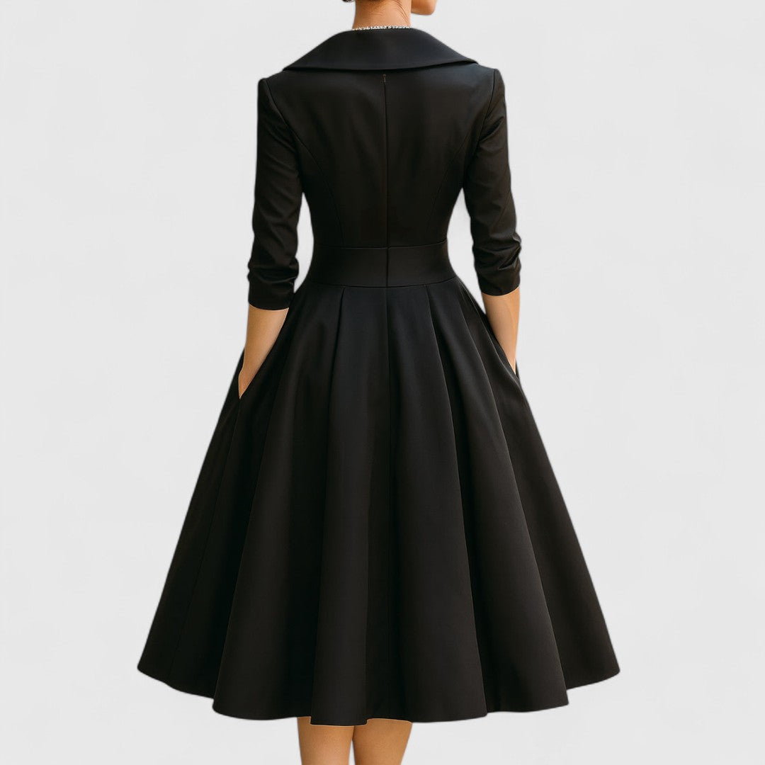 Teresa™ | Midi jurk met een elegante snit en een flatterende silhouet