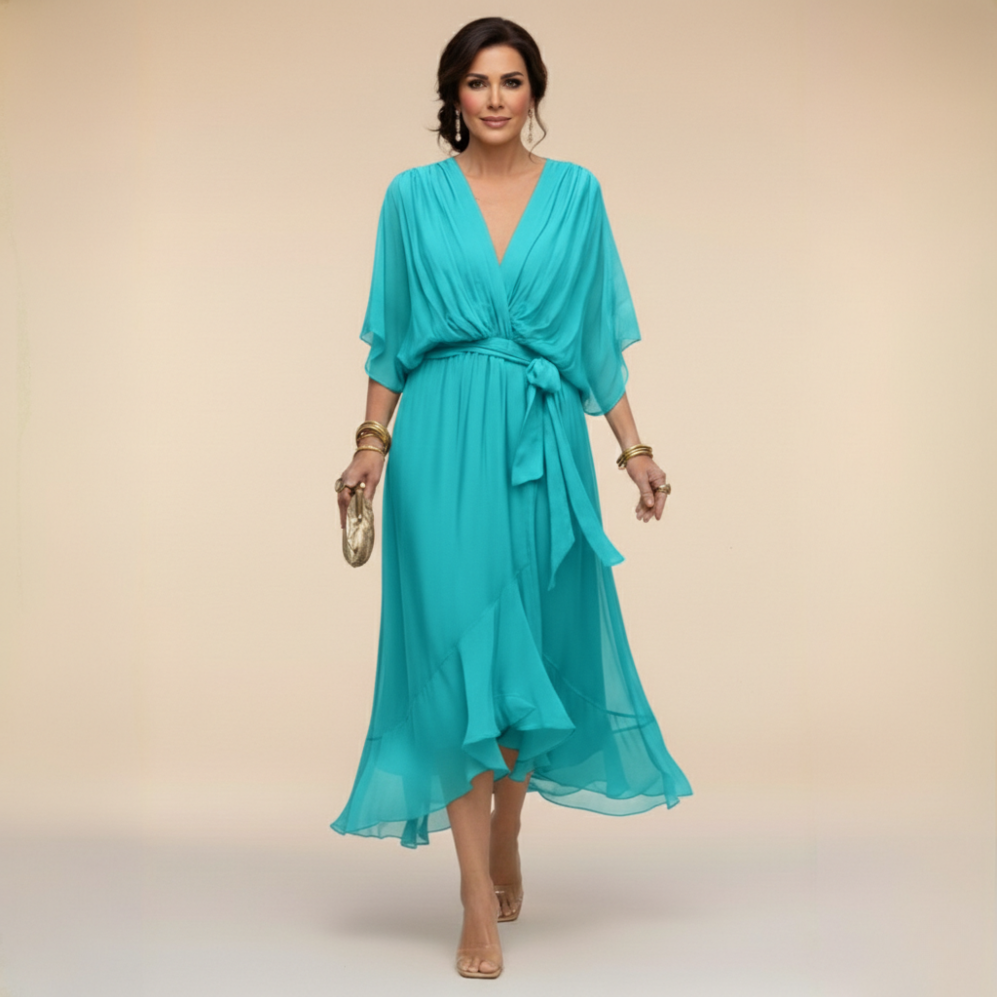 LOTTIE | Elegante V-hals Jurk voor Tijdloze Klasse