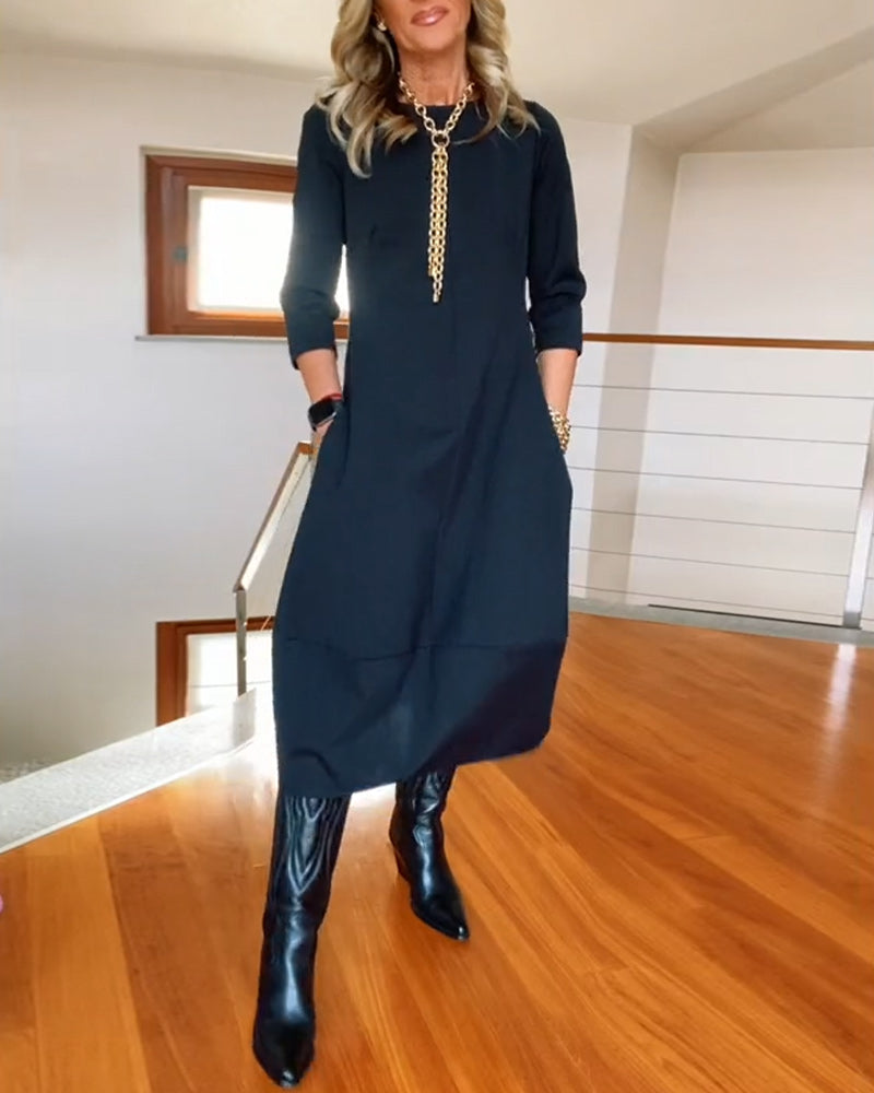 VALENTINA | Elegante Maxi Jurk die het Silhouet Verfijnt en Dagelijks Comfort Biedt