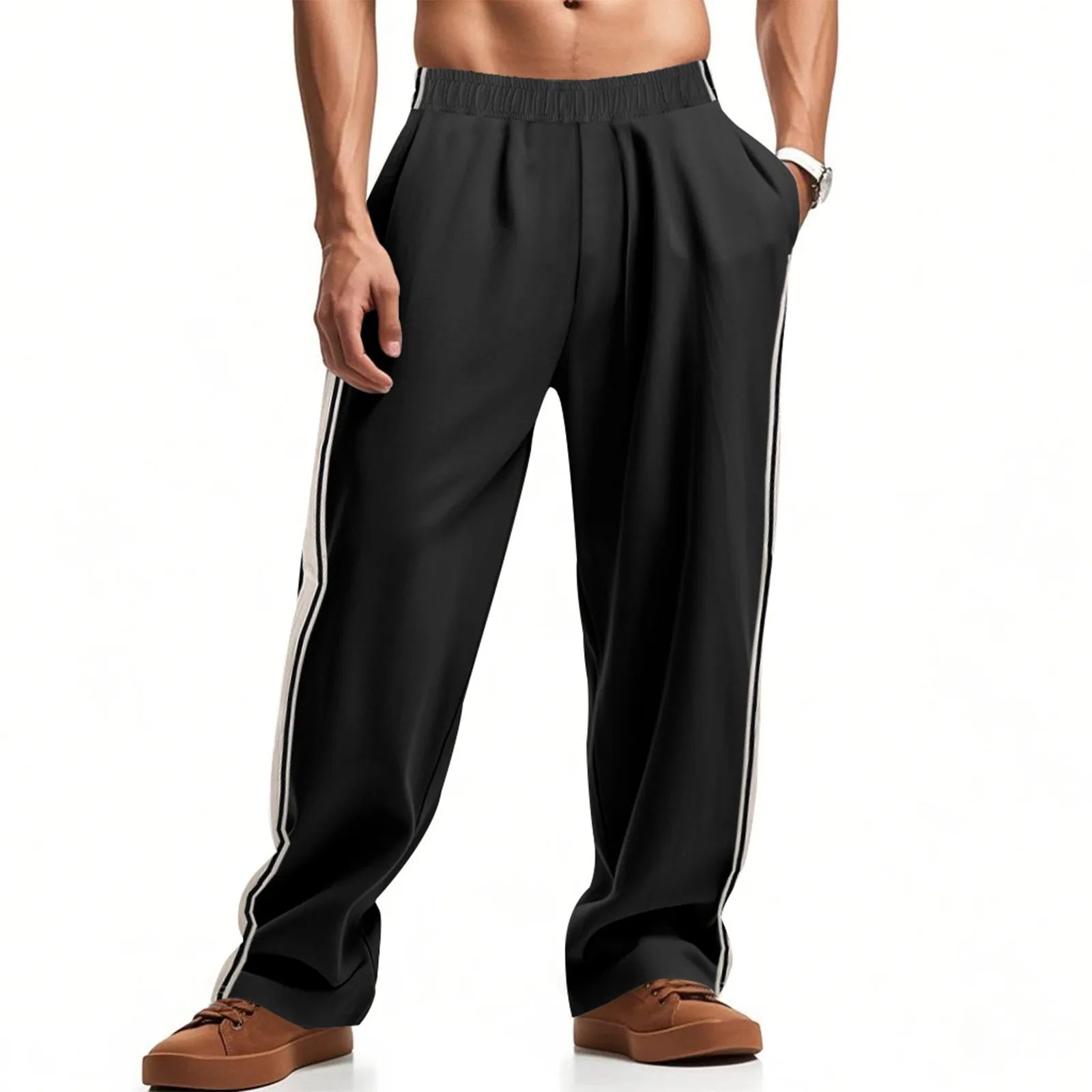 Comfortabel Sweatpants met Rits en Elastische Taille voor Heren