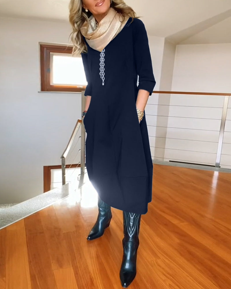 VALENTINA | Elegante Maxi Jurk die het Silhouet Verfijnt en Dagelijks Comfort Biedt