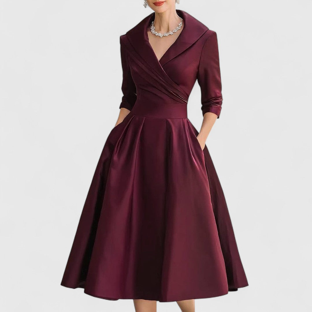 Teresa™ | Midi jurk met een elegante snit en een flatterende silhouet