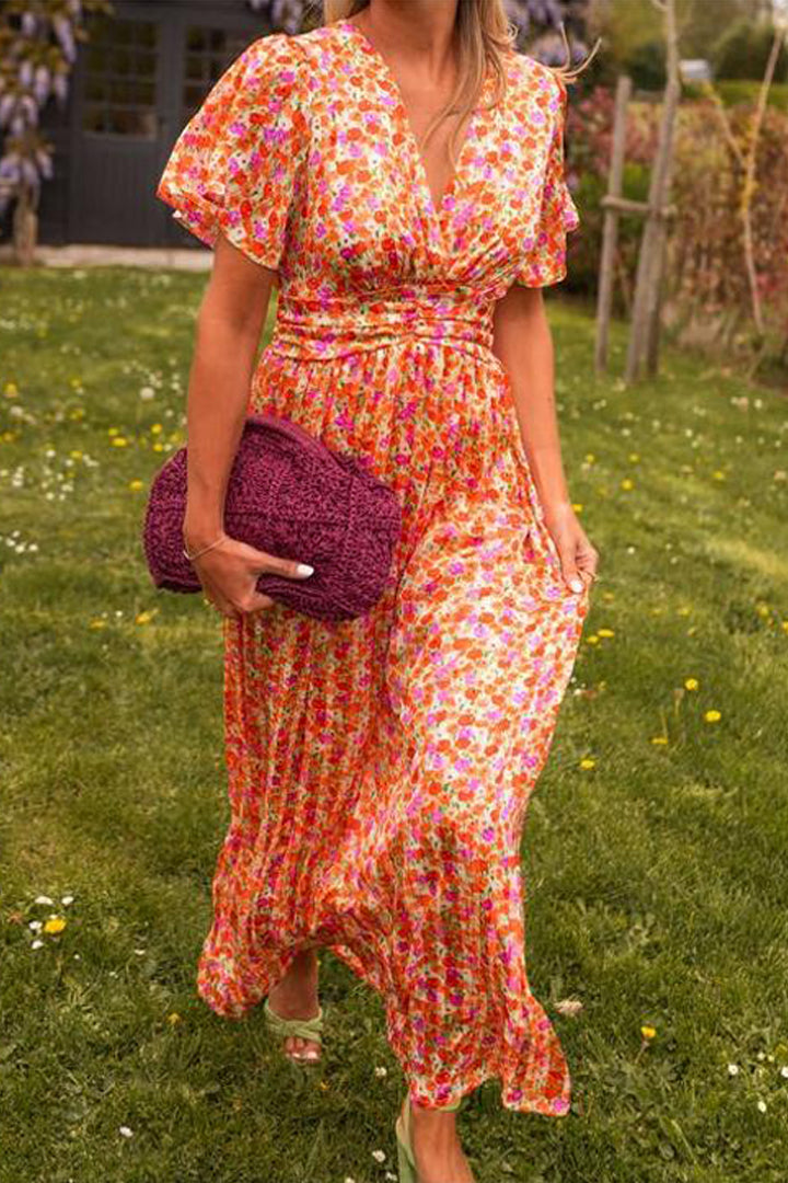 Mariella | Lange Bloemenjurk met Romantische en Lichte Stijl