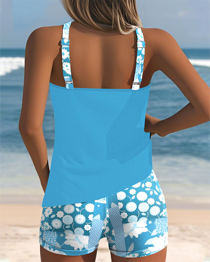 SABRINA | Tweedelig Badpak met Comfortabele Pasvorm en Bloemig Strandstijl