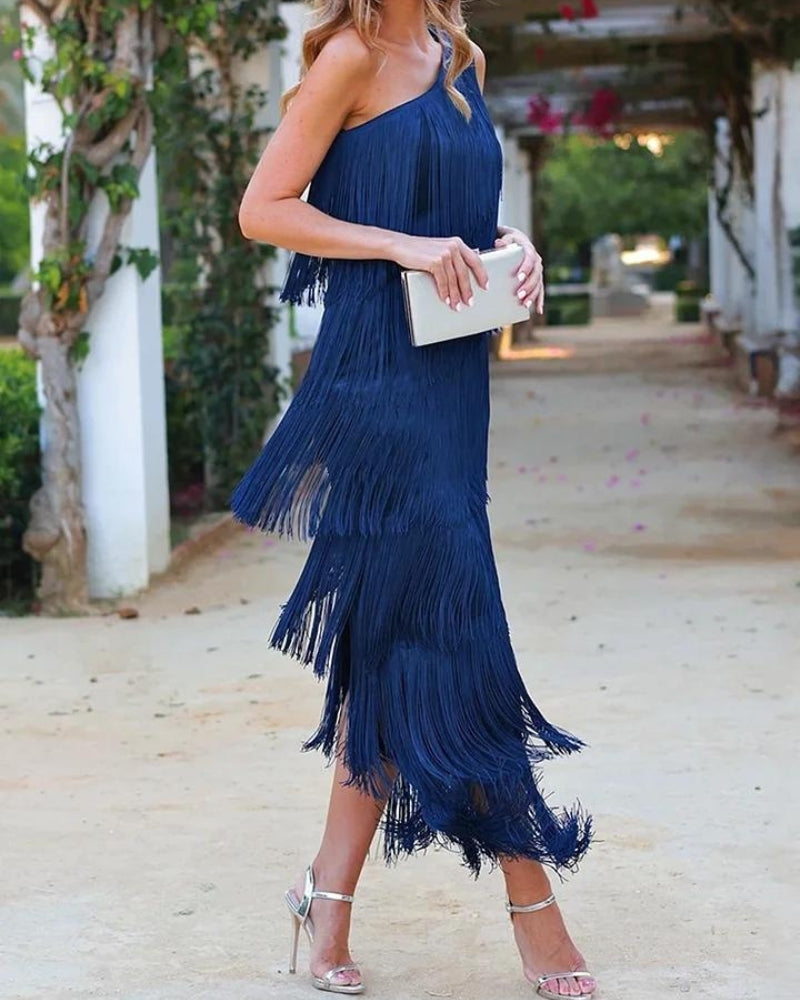 Lauren | Elegante en Verfijnde Jurk met Franje