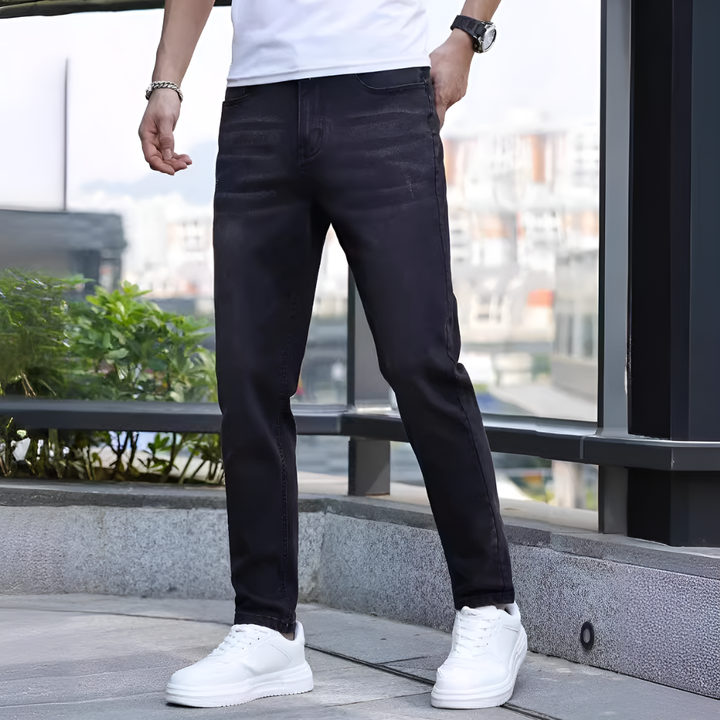 Effen kleur Comfortabel herenjeans