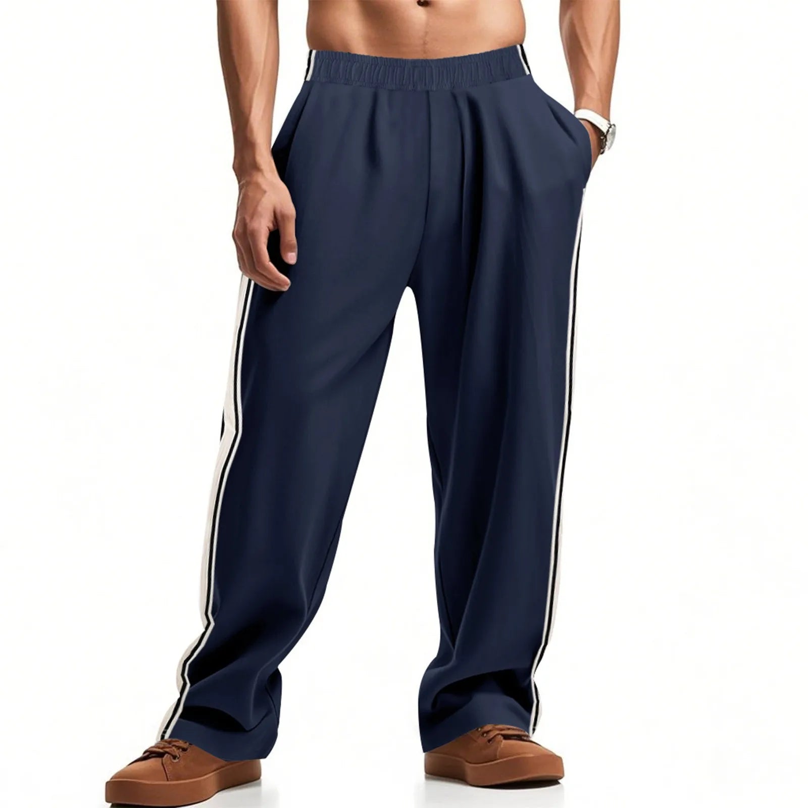 Comfortabel Sweatpants met Rits en Elastische Taille voor Heren