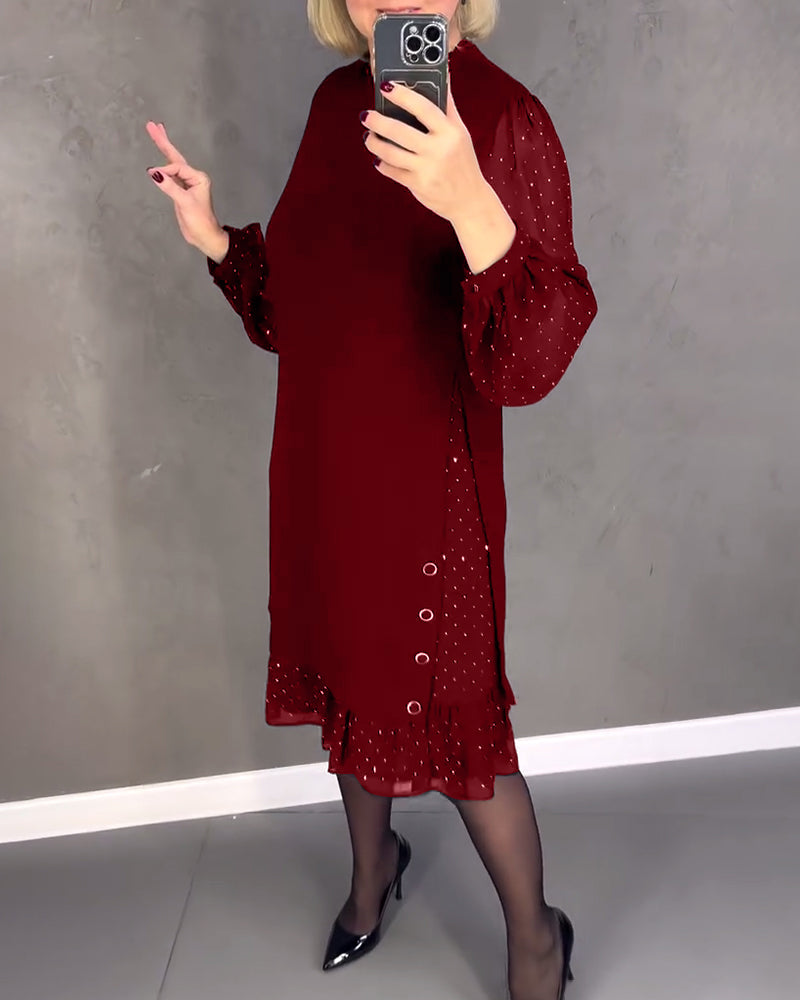ELIANA | Elegante Jurk met Transparante Mouwen en Flatterende Snit voor Herfstgelegenheden