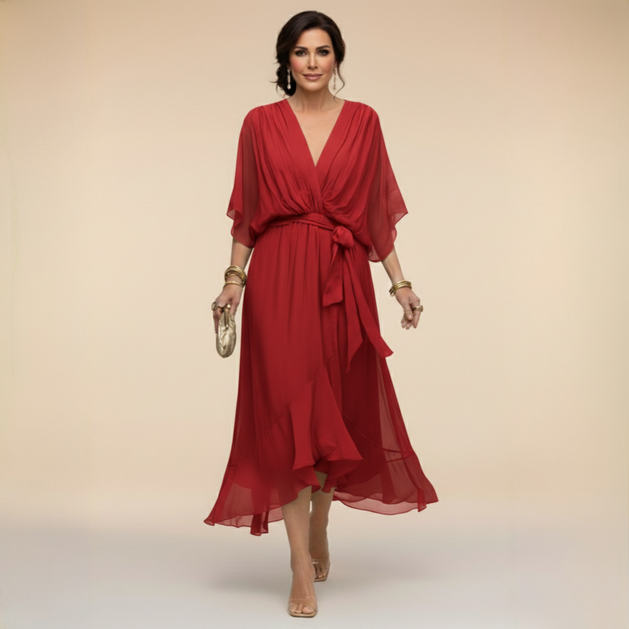 LOTTIE | Elegante V-hals Jurk voor Tijdloze Klasse