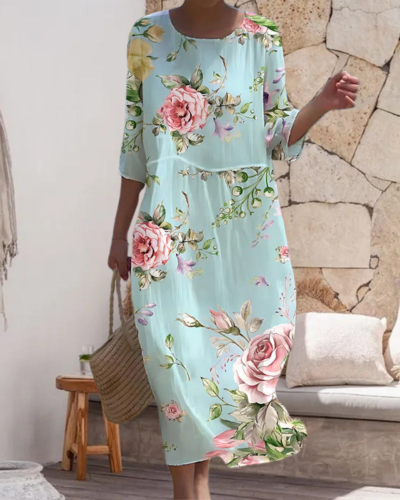Annalisa | Elegante en Comfortabele Bloemenjurk voor Zonnige Dagen