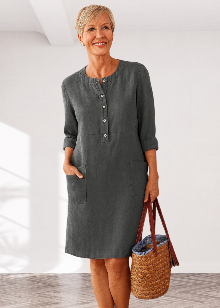 EVI | Casual Damesjurk met Relaxte Pasvorm en Tijdloze Look voor Elke Dag