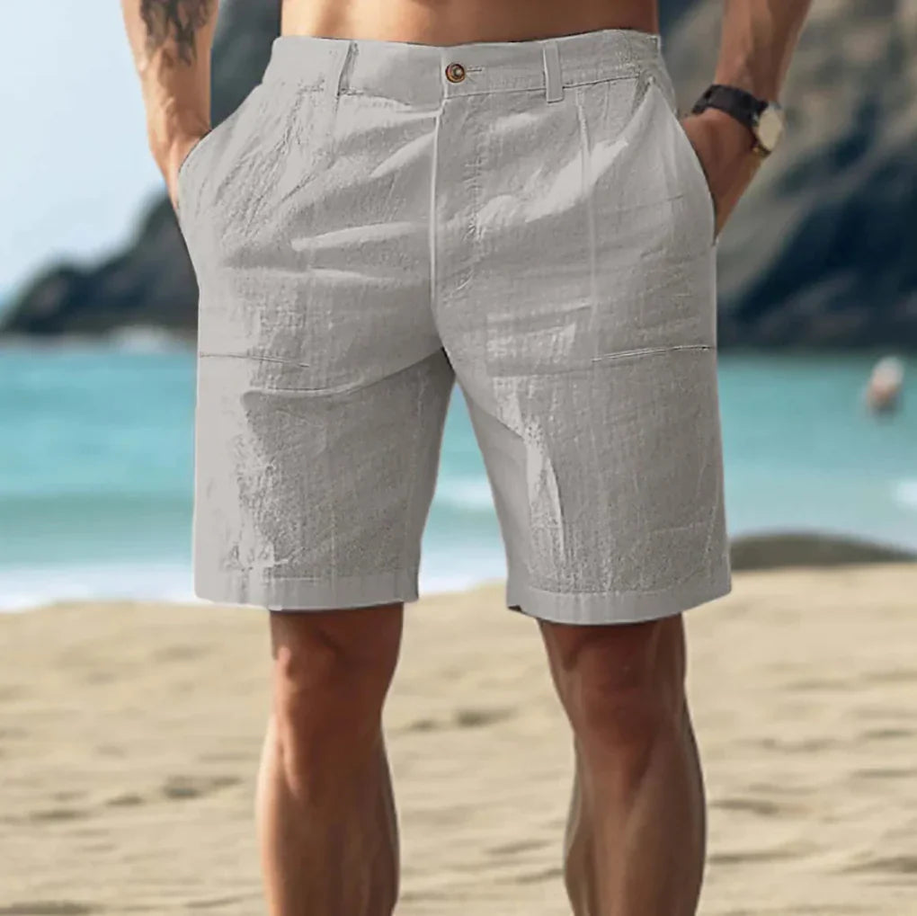 Comfortabel linnen herenshorts