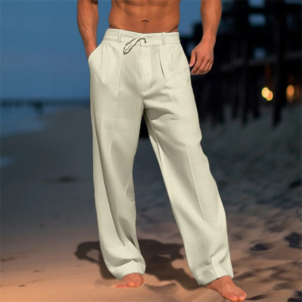 Linnen Relaxed Fit Trekkoord Broek