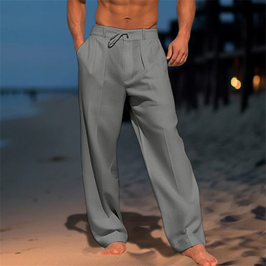 Linnen Relaxed Fit Trekkoord Broek