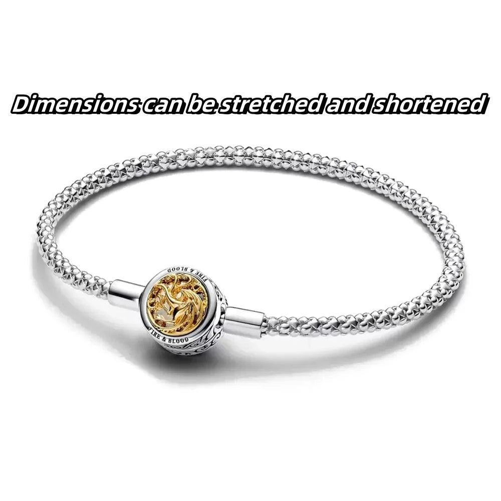 Sterling Silver Mickey Shell Charm Bracelet