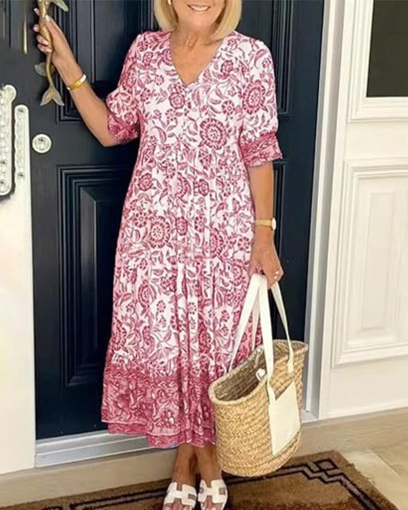 GIULIA | Elegante Bloemenjurk met Dagelijks Comfort voor Alle Gelegenheden