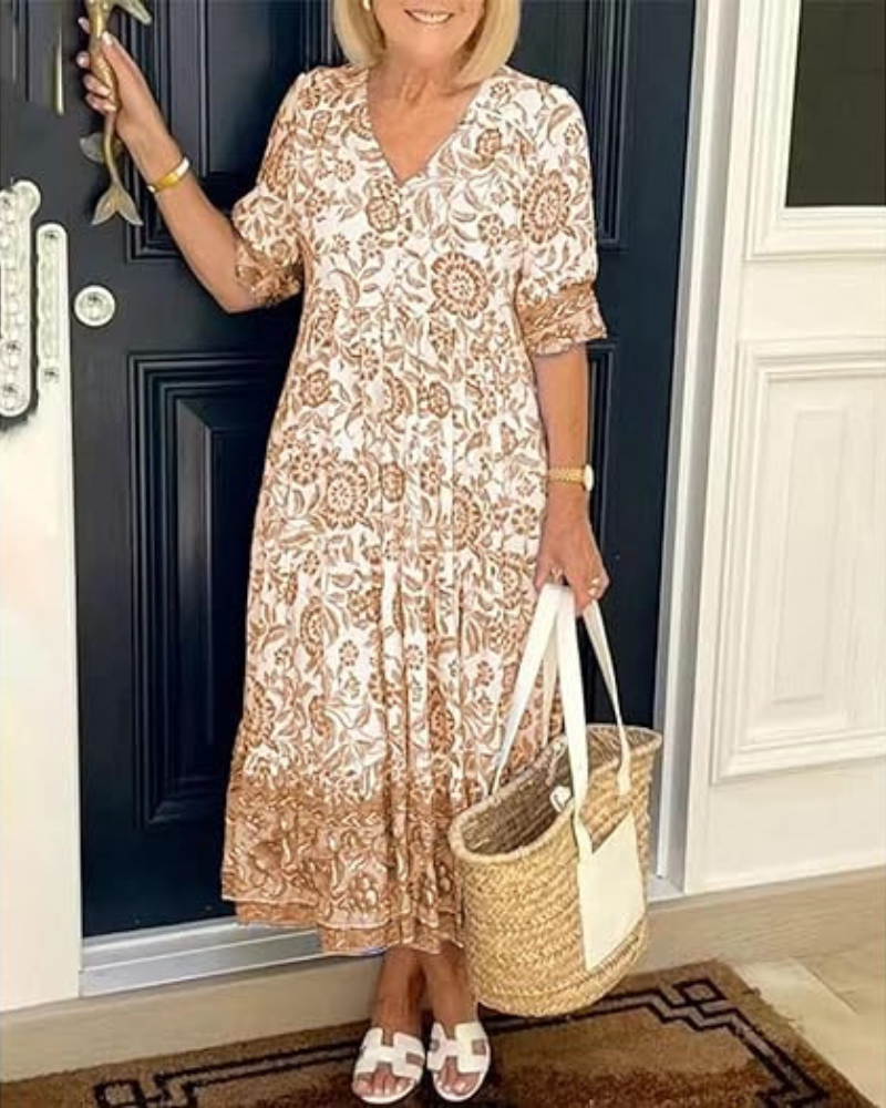 GIULIA | Elegante Bloemenjurk met Dagelijks Comfort voor Alle Gelegenheden