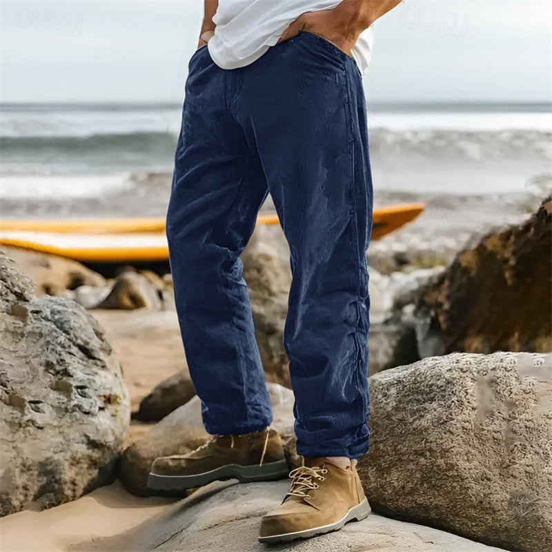 Corduroy Herenbroek met Straight Fit