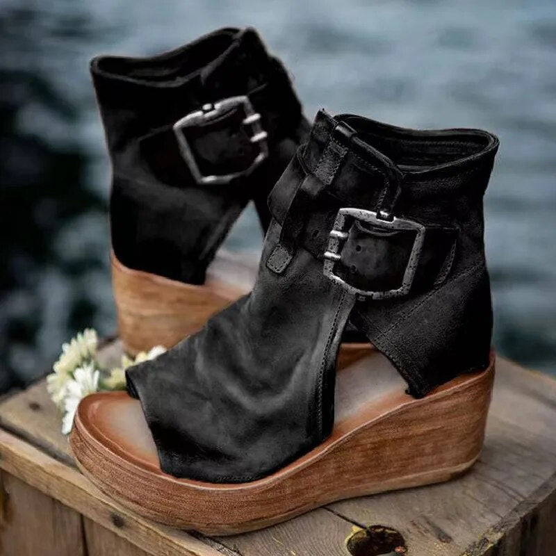 ELIANA | Orthopedische Sandalen met Hak en Omhulde Steun voor Boho Chic Stijl