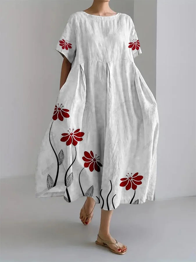 SABRINA | Lange Bloemenjurk met Natuurlijke Elegantie en Maximale Comfort voor Elke Informele Moment